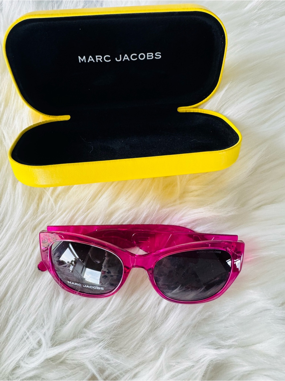 Marc Jacobs Hot Pink Sunglasses with Yellow Case